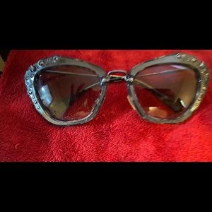 Miu Miu gray cat eye sunglasses
